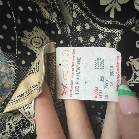 Vintage Designer Joseph Ribkoff Black Printed Chain Strap Romper - Picture 7 of 7